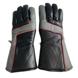 Vintage 80s Spartan Wanderer Leather Motorcycle Gloves Gauntlet Winter Size L